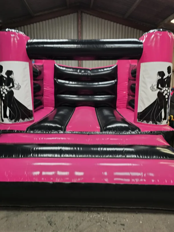 Pink And Black Wedding H Frame Bouncy Castle