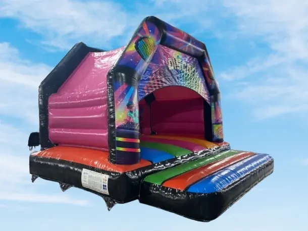 Multi Coloured Disco Bouncy Castle 15ft X 15ft