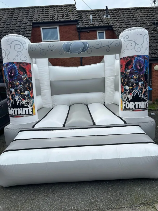 Grey White Fortnite Bouncy Castle