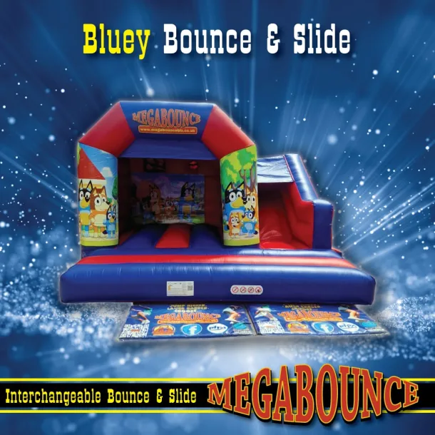 15ft X 15ft Bluey Themed Bouncy Castle With Front Slide