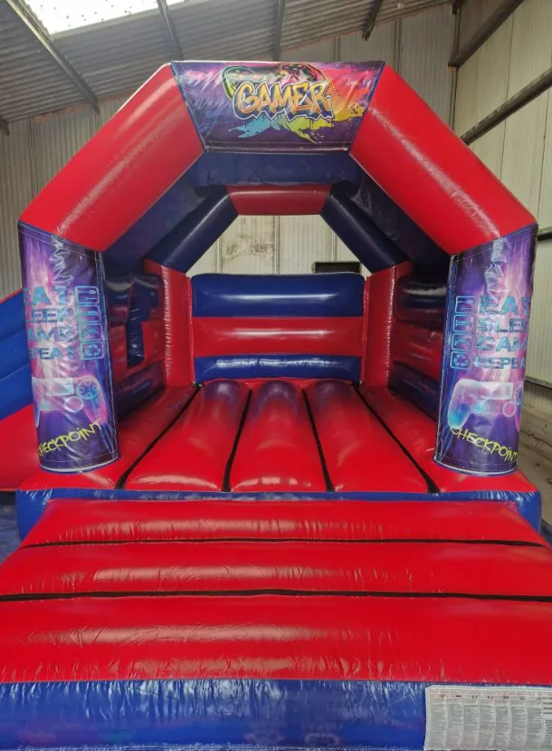Gamer Red And Blue Side Slide Bouncy Castle