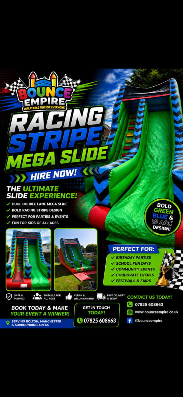 Racing Stripe Mega Slide Hire