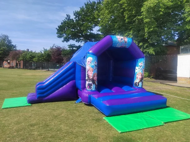 Frozen Theme Blue And Purple Castle With Side Slide