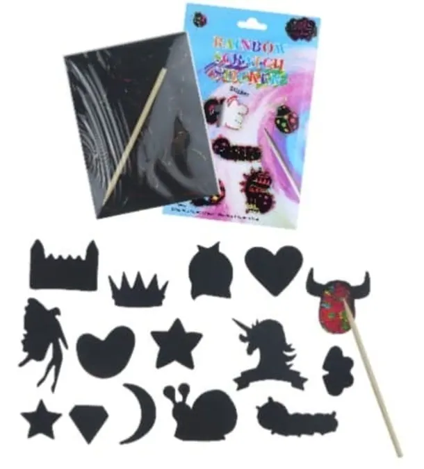 Scratch Art Sticker Set