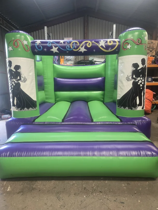 Green And Purple Wedding H Frame Bouncy Castle