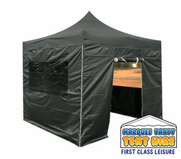 Gazebo Tent 3m X 3m Black Add Optional Sides