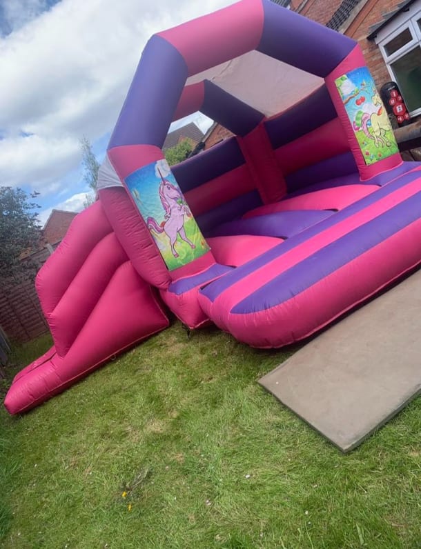 Unicorn Bouncy Castle With Slide