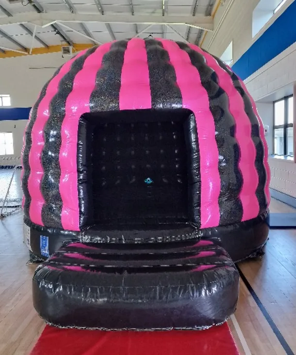 Glitter Pink Black Disco Dome