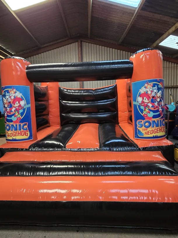 Orange And Black Sonic The Hedgehog H Frame Bouncy Castle