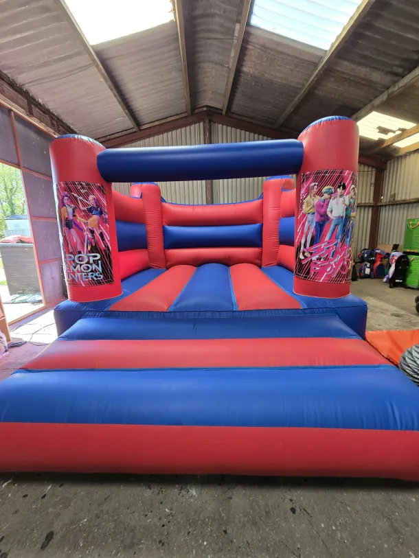 Red And Blue K- Pop Demon Hunters H Frame Bouncy Castle