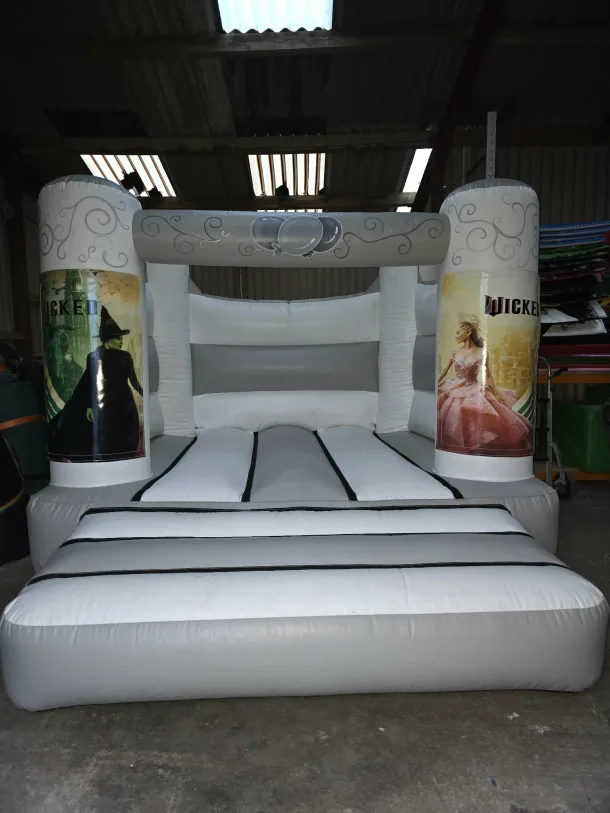Grey And White Wicked H Frame Bouncy Castle