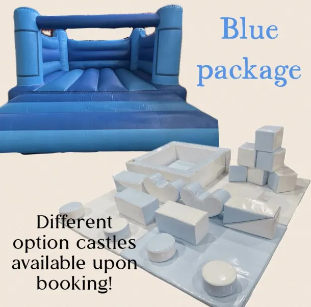 White And Blue Package Hire