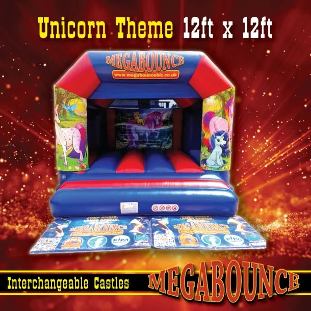 12ft X 12ft Unicorn Themed Bouncy Castle