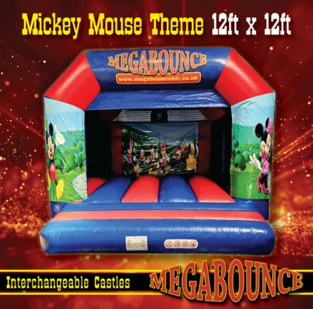 12ft X 12ft Mickey Mouse Interchangeable Bouncy Castle