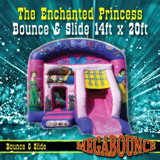 14ft X 20ft The Enchanted Princess Bounce And Front Slide