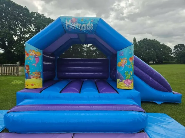 13ft X 18ft Mermaids Side Slide Blue And Purple Castle