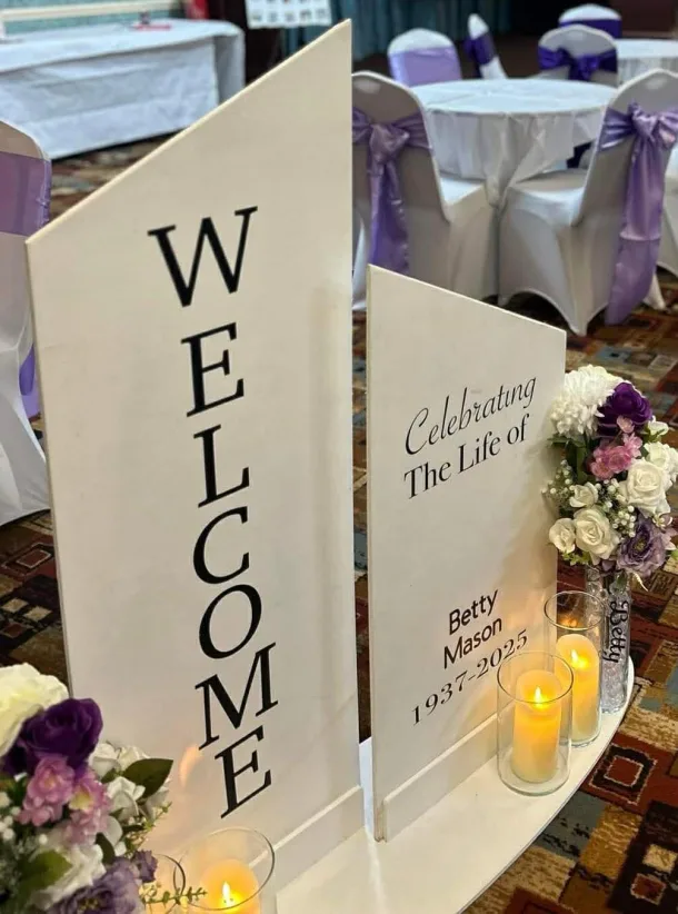 Funeral Welcome Board