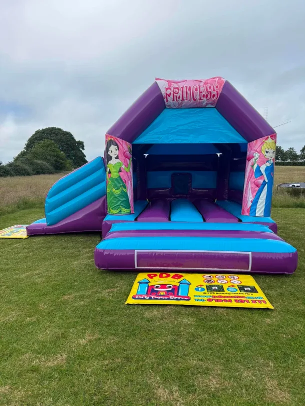 Princess Themed Purple And Blue Bounce And Slide