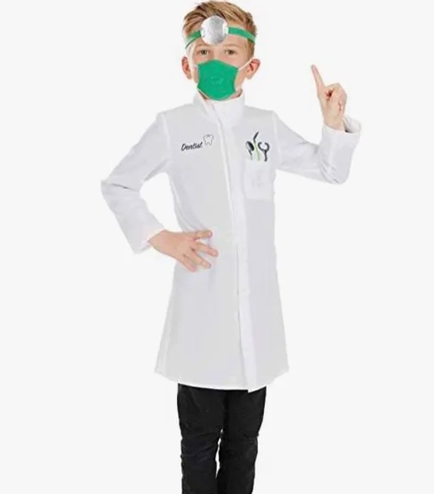 Vet/dentist Unisex Coat Face Mask And Headpiece
