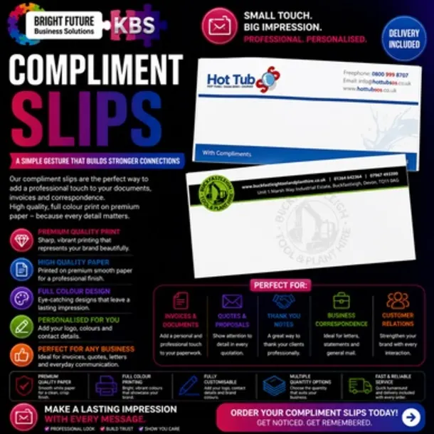 Compliment Slips 120gsm Dl Size