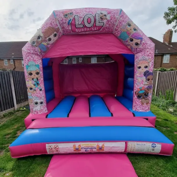 Pink And Blue 12ft X 12ft Lol Dolls Bouncy Castle