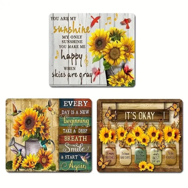 3 Pcs Sunflower Fridge Magnets