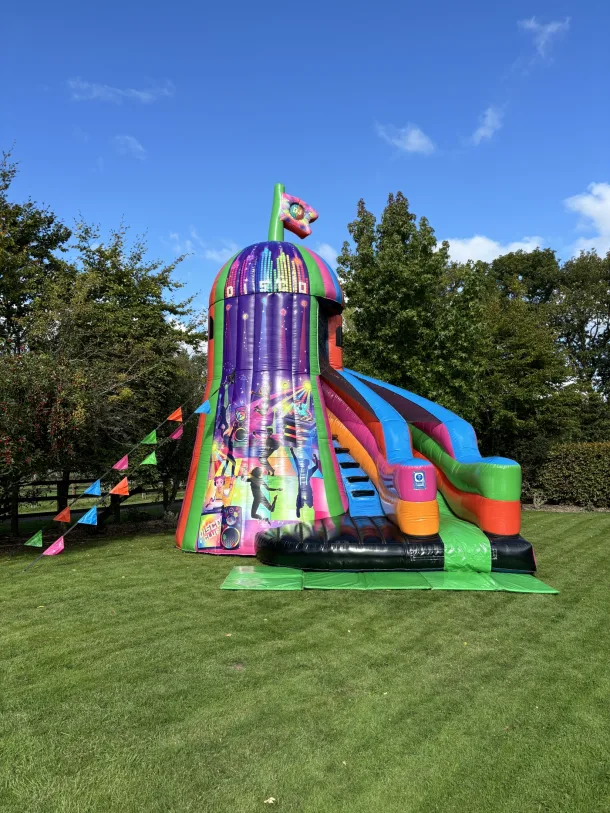 10ft Platform Neon Disco Helter Skelter Slide