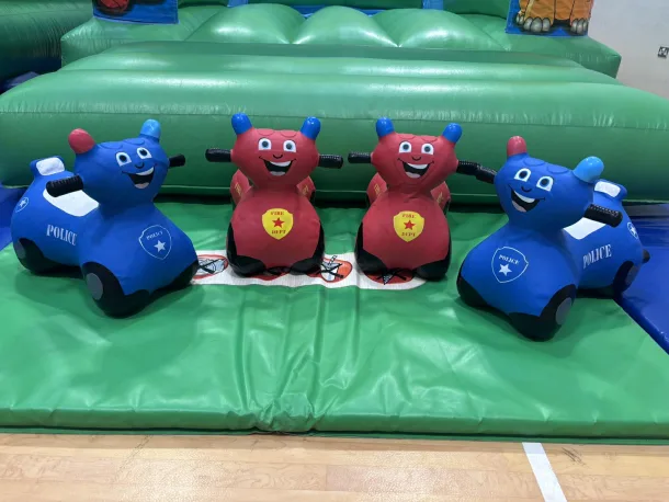 Police And Fire Happy Hoppers X 4 Add On Only Inside Hires Only