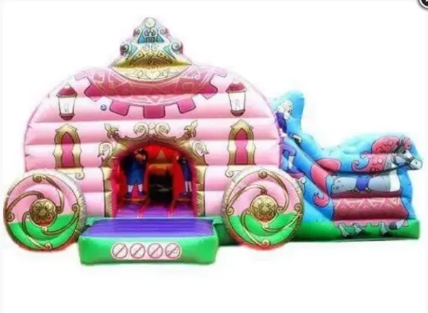 Super Deluxe Princess Carriage Bouncy Castle With Slide
