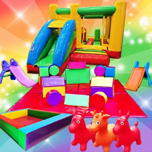 Multicoloured Bouncy Castle And Soft Play Package