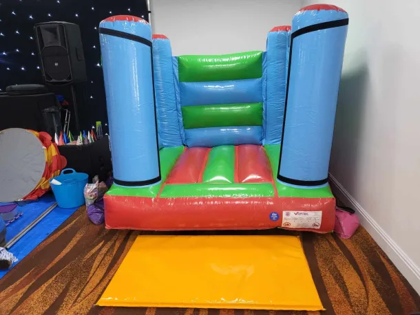 7ft X 7ft Orange And Blue Bouncy Castle