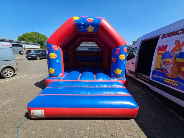Blue Lets Party 12 X 14ft Red And Blue Disco Bouncy Castle