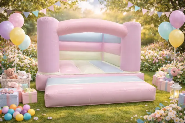Pale Pink And Purple Bouncy Castle