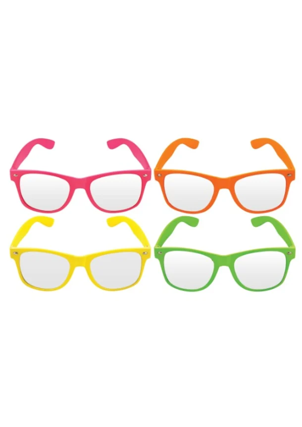 Clear Lens Glasses With Assorted Bright Coloured Frame (price Is For One)