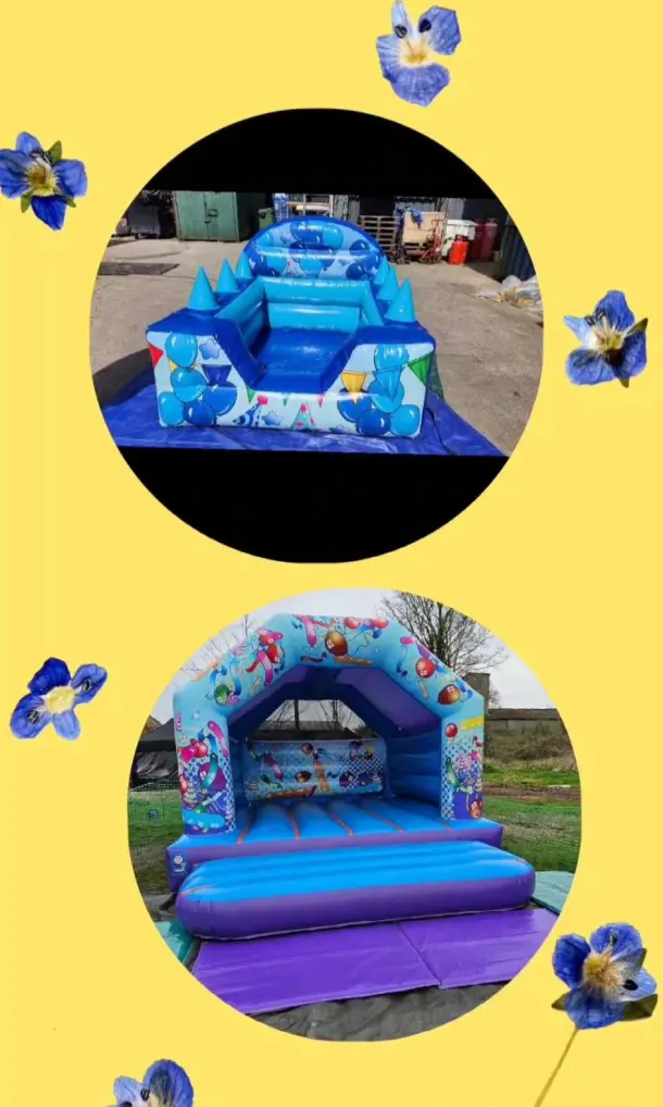 Blue Balloon Castle And Ball Pit