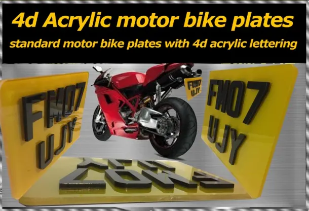 4d Acrylic Motorbike Number Plates