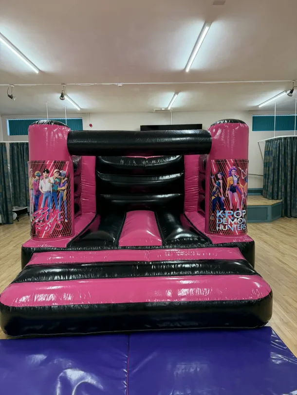 Pink And Black K-pop Demon Hunters H Frame Bouncy Castle