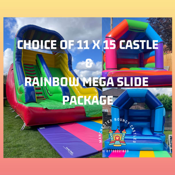 11 X 15 Bouncy Castle And Mega Rainbow Slide Package