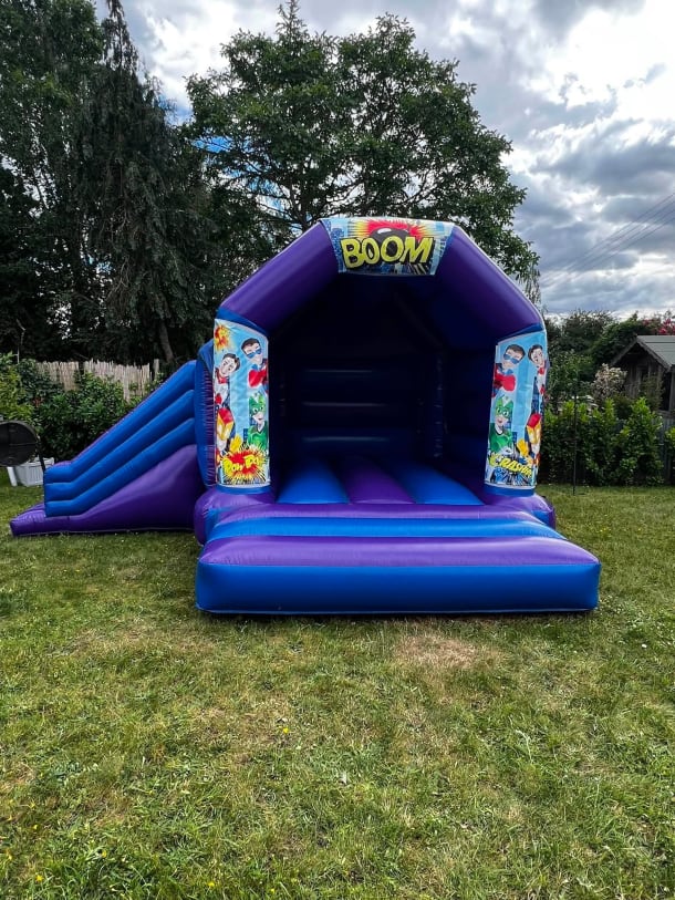 Superhero 2 Plain Blue And Purple Castle With Side Slide