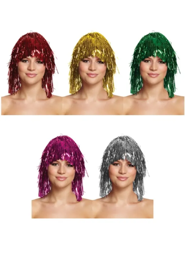 Tinsel Wigs In 5 Assorted Colours (price Is Per Wig)