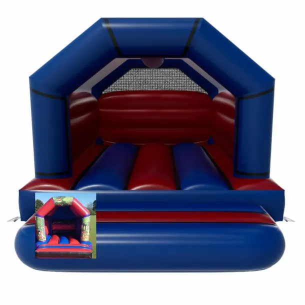 Blue And Red Themed Bouncy Castle - Woodland Animals