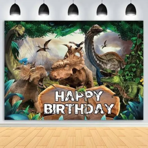 Dinosaur Birthday Photo Backdrop