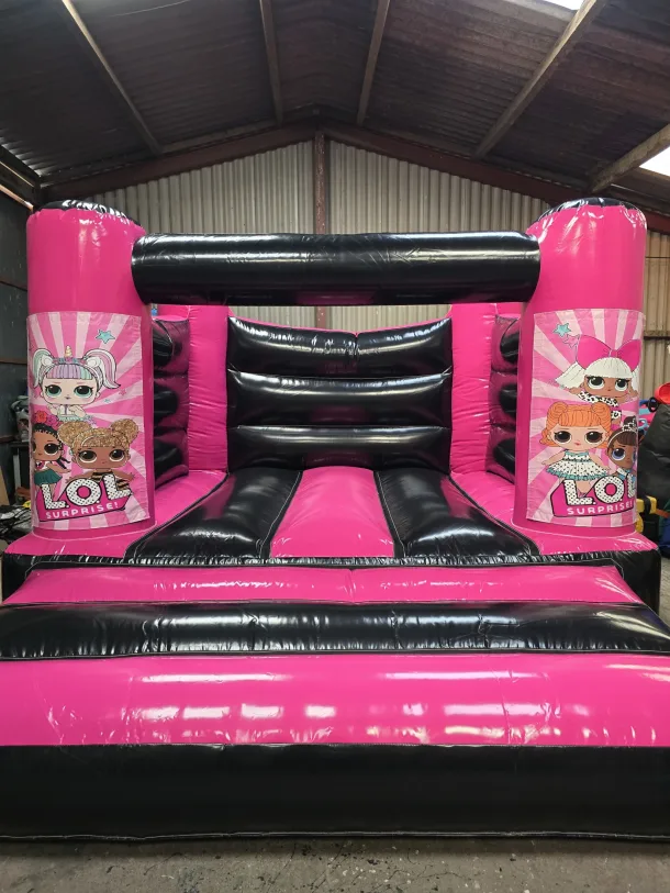 Pink And Black Lol H Frame Bouncy Castle