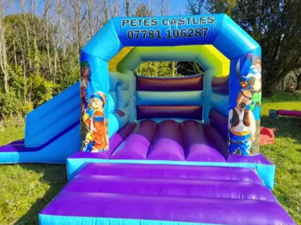 Blue Velcro Castle With Slide - Pirates Theme