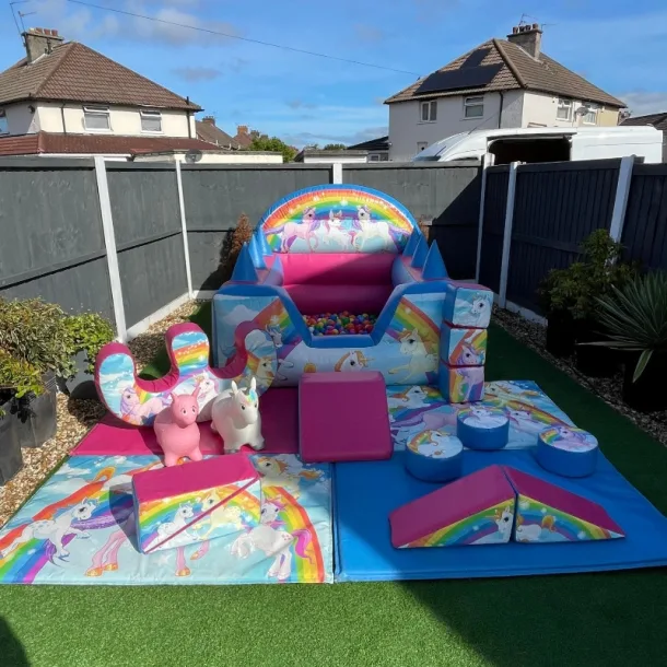 Unicorn Soft Play Set With Inflatable Ball Pool