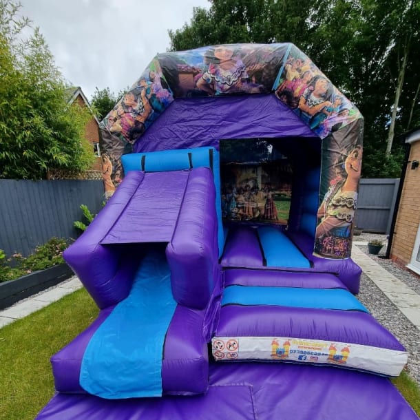 Blue And Purple 12ft X 16ft Encanto Front Slide Combi Castle