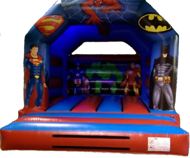 12x15ft Superhero Theme Bouncy Castle With Shower Cover