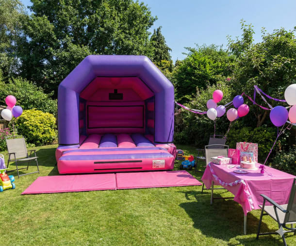 Pink And Purple Bouncy Castle