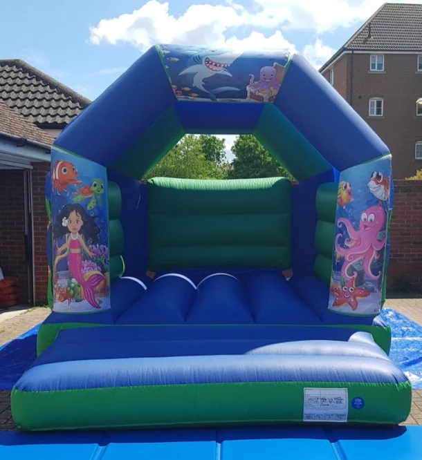 Green Blue Bouncy Castle 11x15 Under The Sea Mermaid Theme