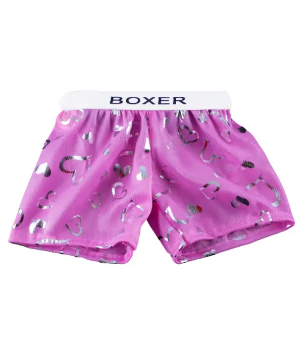Pink Satin Heart Boxers 16 Inch